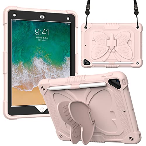 Schutzhülle für iPad 9,7 Zoll (6. / 5. Generation, Modell 2018/2017), mit Schutz, stoßfest, 360 Grad drehbar, Ständer von Aowdoy