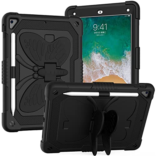 Schutzhülle für iPad 9,7 Zoll (6. / 5. Generation, Modell 2018/2017), mit Schutz, stoßfest, 360 Grad drehbar, Ständer von Aowdoy