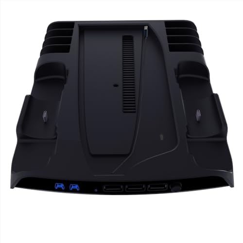 Kühlstation Für PS5 Slim und für PS5 Host, Multifunktional Wärmeableitende Basis Für PS5 Slim und für PS5 Spielkonsolen-Controller-Ladegerät und Disc-Aufbewahrungsgestell (black) von Aoyygg