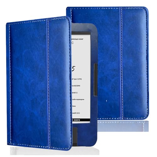 Magnetische Schutzhülle für Onyx Boox Bering 5/4/3/2/1 E-Reader-Hülle, PU-Cover, Schlank, Kratzfest und Stoßfest für Umfassenden Schutz (Dark Blue) von Aoyygg