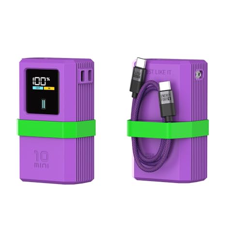 Silikonhülle für CUKTECH No.10 Mini Cover Anti-Lost SIM Card Eject Pin Needle Aufbewahrungstasche USB C Kabel Organizer (Purple+Cable) von Aoyygg