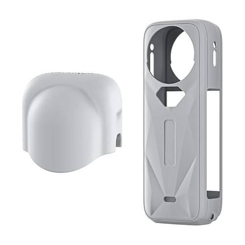 X5 Objektivdeckel-Schutzhülle, Skin-Schutzhülle für Insta360 X5 Silikonhülle, Sportkamera-Zubehör (Gray Lens Cap+Gray Protective Cover) von Aoyygg