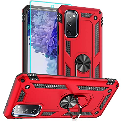 Aozuoton Samsung Galaxy S20 FE Hülle, Galaxy S20 FE Metallring Handyhülle & Schutzfolie, Hybrid Case Ständer Stoßstange Handy Hüllen Cover für Samsung Galaxy S20 FE,Rot Aozuoton Samsung Galaxy S20 FE Hülle, Galaxy S20 FE Metallring Handyhülle & Schutzfolie, Hybrid Case Ständer Stoßstange Handy Hüllen Cover für Samsung Galaxy S20 FE,Rot von Aozuoton