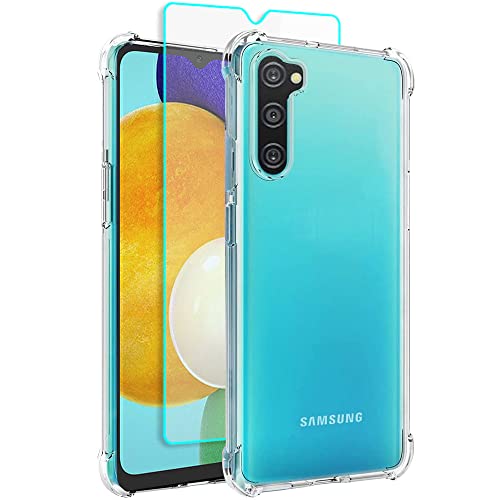 Samsung A13 Hülle, Samsung Galaxy A13 Hülle mit HD Schutzfolie, Dünne Transparent Stoßfest Anti-Kratzer Silikon Crystal Handyhülle für Samsung Galaxy A13 5G (Transparent) von Aozuoton