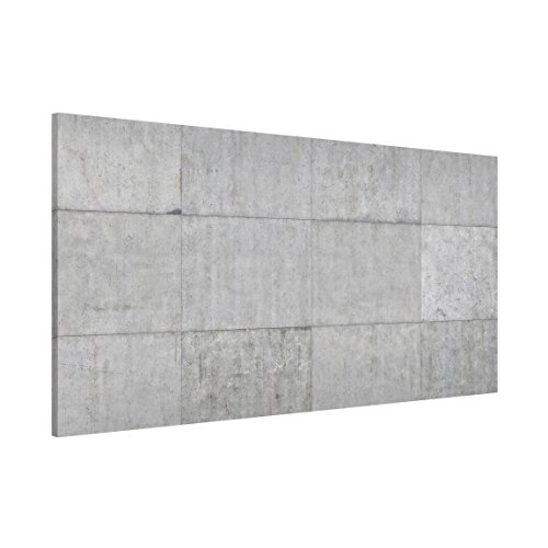 Magnettafel Beton Ziegeloptik grau Memoboard Design Quer Metall Magnet Pinnwand Motiv Wand Stahl Küche Büro, Größe HxB: 37cm x 78cm von Apalis