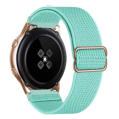 20mm Armband Kompatibel für Samsung Galaxy Watch 4/4 Classic/Galaxy Watch 3 41mm/Active 2/Galaxy Watch 42mm Nylonschlaufe für Amazfit Bip/Bip Lite Elastisches Verstellbares Ersatz Sportarmband migrün von Apbands