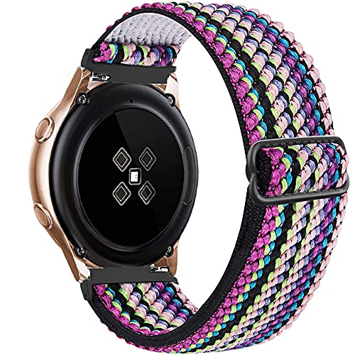 20mm Armband Kompatibel für Samsung Galaxy Watch 4/4 Classic/Galaxy Watch 3 41mm/Active 2/Galaxy Watch 42mm Nylonschlaufe für Amazfit Bip/Bip Lite Elastisches Verstellbares Ersatz Sportarmband BöhmenS von Apbands