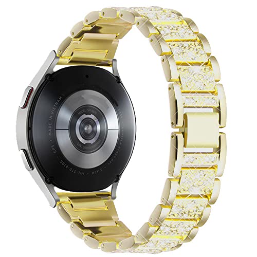 20mm Armband kompatibel für Samsung Galaxy Watch 5/5 Pro 45mm/Galaxy Watch 4/4 Classic/3 41mm/Active 2/Galaxy Watch 42mm für Amazfit BIP/GTR 42mm/GTS/2/2e/3 Metall-Diamant-Armband von Apbands