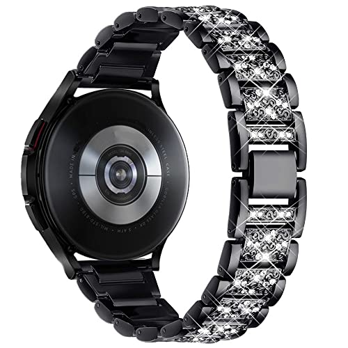 20mm Armband kompatibel für Samsung Galaxy Watch 5/5 Pro 45mm/Galaxy Watch 4/4 Classic/3 41mm/Active 2/Galaxy Watch 42mm für Amazfit BIP/GTR 42mm/GTS/2/2e/3 Metall-Diamant-Armband von Apbands