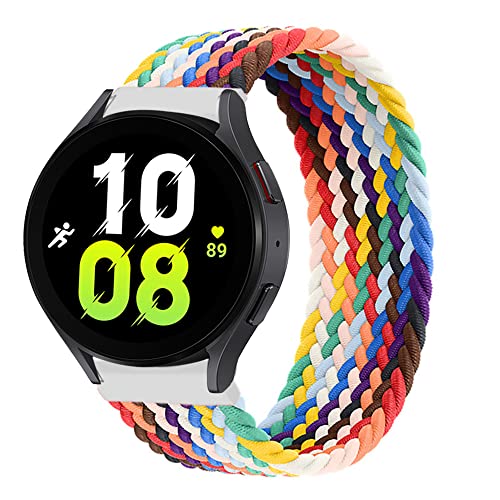 20mm Geflochtener Solo Loop kompatibel für Samsung Galaxy 5 40mm 44mm/5 Pro 45mm/Galaxy Watch 4/Galaxy Watch 4 Classic/Galaxy Watch active 2/Galaxy Watch 3 41mm Elastisches Nylon Sport armband von Apbands