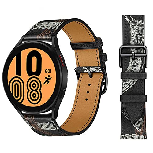 Apbands 20mm Lederarmband kompatibel für Samsung Galaxy Watch 4 44mm 40mm/4 Classic 42mm 46mm/3 41mm Bänder 20mm Schnellverschluss-Uhrenarmband für Galaxy Watch 42mm/Active 2/Active/Gear S2 Noir 20mm von Apbands