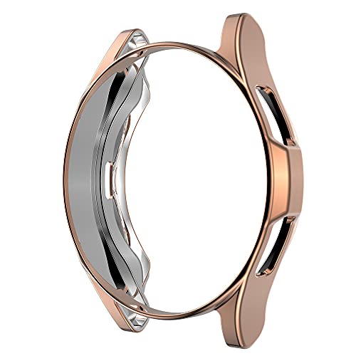 Apbands Hülle kompatibel für Samsung Galaxy Watch 4 44mm 40mm Weiches TPU rundum plattiert mit Displayschutzhülle Schutzhülle für Samsung Galaxy Watch 4 44mm 40mm, Roségold von Apbands