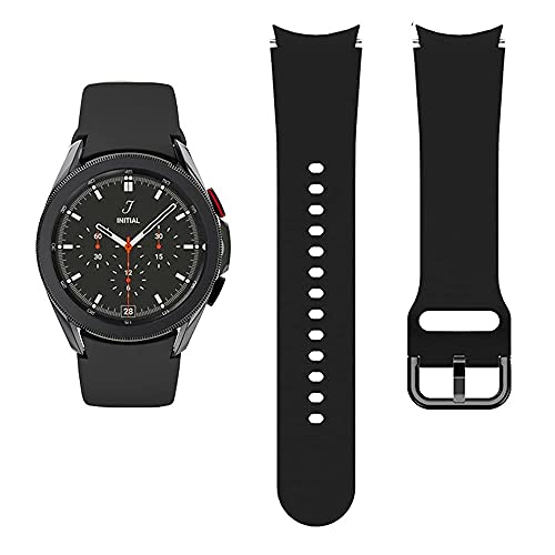 Apbands Kompatibel für Samsung Galaxy Watch 5 40mm 44mm/Galaxy Watch 4 44mm 40mm, weiches Silikon Sportarmband für Galaxy Watch 5 Pro 45mm/Galaxy Watch 4 Classic 46mm 42mm(offizielles Schwarz von Apbands