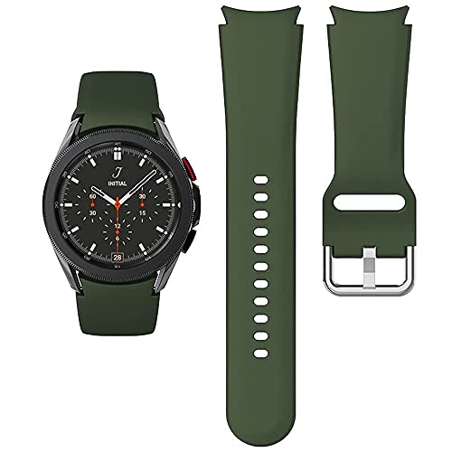 Apbands Kompatibel mit Samsung Galaxy Watch 5 40 mm 44 mm/Galaxy Watch 4 44 mm 40 mm, Sportarmband aus weichem Silikon für Galaxy Watch 5 Pro 45 mm/Galaxy Watch 4 Classic 42 mm 46 mm (Olivgrün) von Apbands