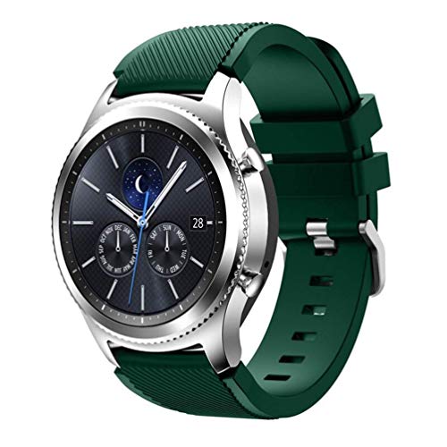 Apbands Kompatible Bänder Für Samsung Galaxy Watch 3 45mm/Galaxy Watch 46mm/Gear S3 Frontier/Classic/Ticwatch Pro 3/for Huawei Watch GT2 Pro/GT 2e/GT 46mm/GT2, Silikon-Sportarmband 22mm Armeegrün von Apbands