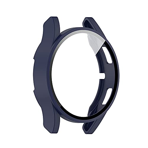 Apbands PC-Gehäuse mit Displayschutz aus gehärtetem Glas Kompatibel für Samsung Galaxy Watch 4 44mm 40mm Rundum-Displayschutz Anti-Fall Schutzhülle Hülle Blau Galaxy Watch 4 44mm von Apbands