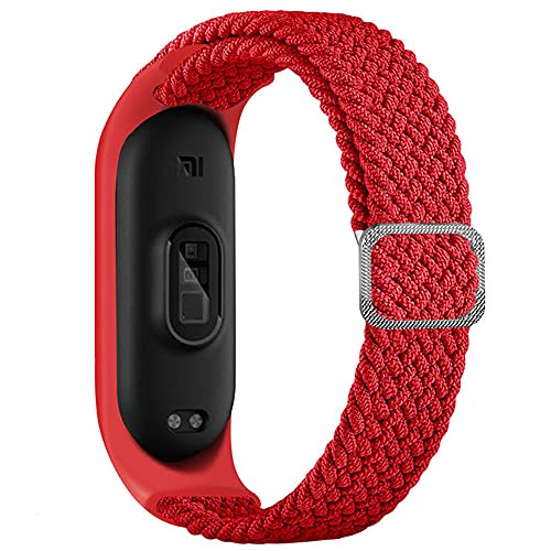 Geflochtener Solo Loop Strap kompatibel für Xiaomi Mi Band 6 5 4 3, Verstellbares Nylon Elastisches Sport Ersatzarmband für Xiaomi Band Mi Band 6, Mi Band 5, Mi Band 4, Mi Band 3 rot Geflochtener Solo Loop Strap kompatibel für Xiaomi Mi Band 6 5 4 3, Verstellbares Nylon Elastisches Sport Ersatzarmband für Xiaomi Band Mi Band 6, Mi Band 5, Mi Band 4, Mi Band 3 rot von Apbands