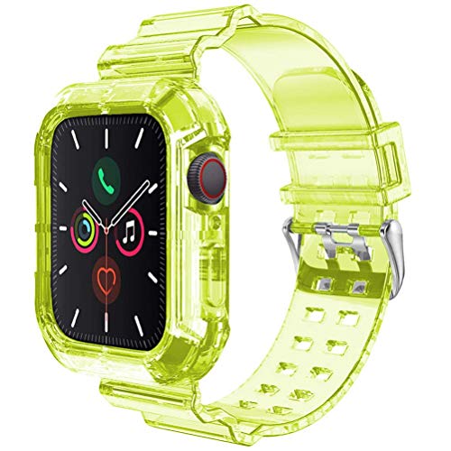 Gehäuse mit Armband Kompatibel für Apple Watch Band 38mm 40mm 41mm 42mm 44mm 45mm Zubehör Weiches Silikon Transparent Klares Armband für iWatch Serie 8 7 6 SE 5 4 3 von Apbands