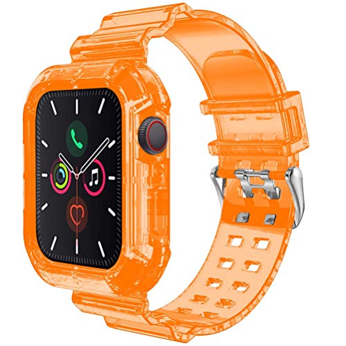 Gehäuse mit Armband Kompatibel für Apple Watch Band 38mm 40mm 41mm 42mm 44mm 45mm Zubehör Weiches Silikon Transparent Klares Armband für iWatch Serie 8 7 6 SE 5 4 3 von Apbands