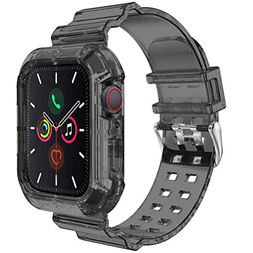 Gehäuse mit Armband Kompatibel für Apple Watch Band 38mm 40mm 41mm 42mm 44mm 45mm Zubehör Weiches Silikon Transparent Klares Armband für iWatch Serie 8 7 6 SE 5 4 3 von Apbands