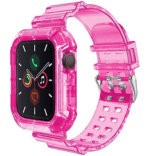 Gehäuse mit Armband Kompatibel für Apple Watch Band 38mm 40mm 41mm 42mm 44mm 45mm Zubehör Weiches Silikon Transparent Klares Armband für iWatch Serie 8 7 6 SE 5 4 3 von Apbands