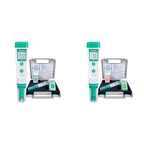 Apera Instruments EC20 EC-Meter, Leitfähigkeitsmessgerät im Taschenformat & PH20 pH-Meter, Messgerät im Taschenformat Set inkl. Kalibrierlösungen von Apera Instruments