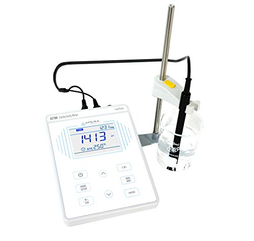 Apera Instruments EC700 Labor-/Tisch-Leitfähigkeitsmessgerät (Inklusive 2301T-F Elektrode für Leitfähigkeits- und Temperaturmessung, mit automatischer Temperaturkompensation) von Apera Instruments