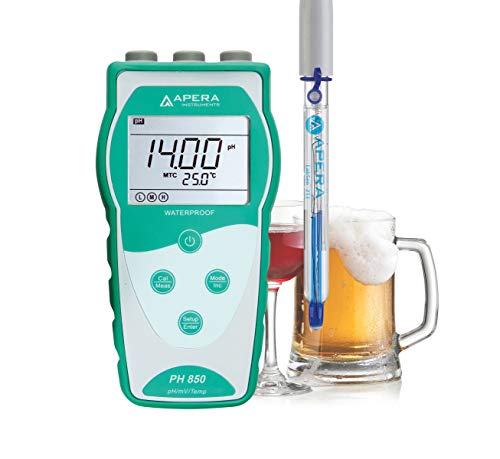 Apera Instruments PH850-BR Tragbares pH-Messgerät für die Herstellung von Getränken, ausgestattet mit LabSen 213 pH-Elektrode (pH-Messbereich: 0 bis 14,00) von Apera Instruments