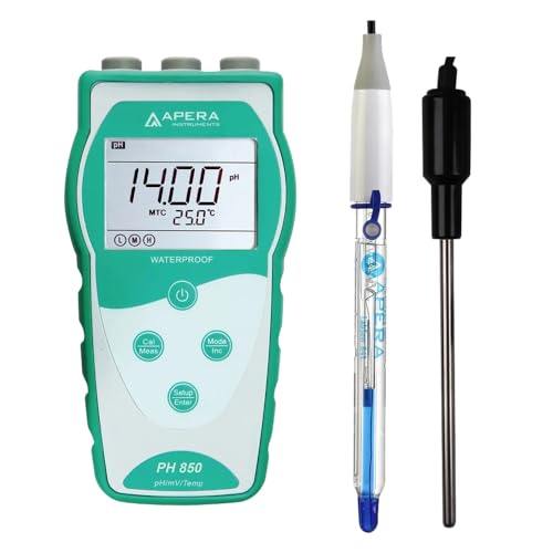 Apera Instruments PH850-SB Tragbares pH-Messgerät zur Messung starker basischer/alkalischer Lösungen (pH-Messbereich: 0 bis 14,00) von Apera Instruments