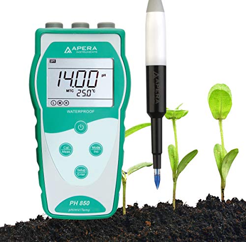 Apera Instruments PH850-SL tragbares pH-Messgerät zum Messen von Böden (Direktmessung), ausgestattet mit der LabSen 553 Elektrode (pH-Messbereich: 0 bis 14,00) von Apera Instruments