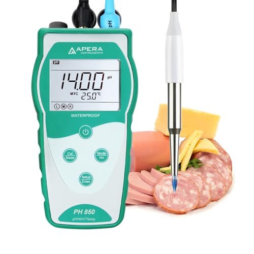 Apera Instruments PH850-SS Tragbares pH-Messgerät zur Messung von Lebensmitteln und halbfesten Proben (pH-Messbereich: 0 bis 14,00) von Apera Instruments