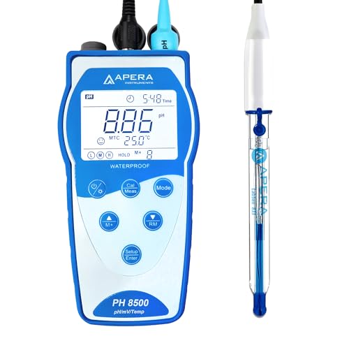 Apera Instruments PH8500-HF Tragbares pH-Messgerät für stark saure Lösungen und HF-haltige Lösungen (pH-Messbereich: 0 bis 14,00) von Apera Instruments