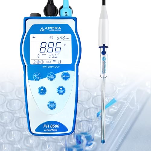 Apera Instruments PH8500-MS pH-Messgerät für kleine Probenmengen mit GLP-Speicherfunktion und Datenausgabe (pH-Messbereich: 0 bis 14,00) von Apera Instruments