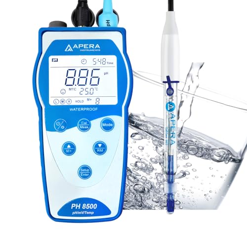 Apera Instruments PH8500-PW pH-Messgerät für Reinwasser mit GLP-Speicherfunktion und Datenausgabe (pH-Messbereich: 0 bis 14,00) von Apera Instruments