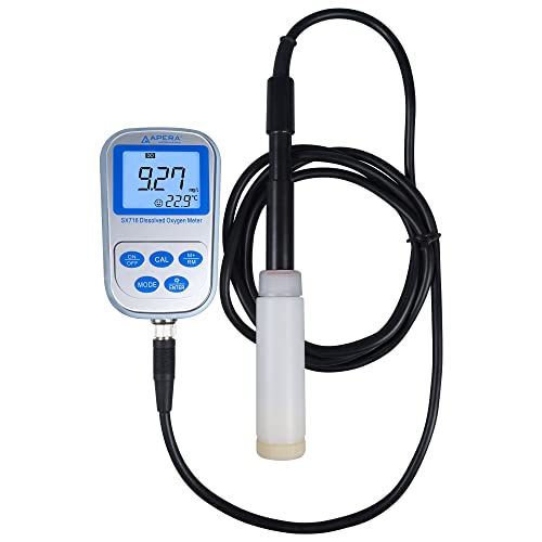Apera Instruments SX716 Tragbares Labor-Sauerstoffmessgerät (wasserdicht, automatischer Temperatur-, Salzgehaltsausgleich und Kalibrierung) von Apera Instruments