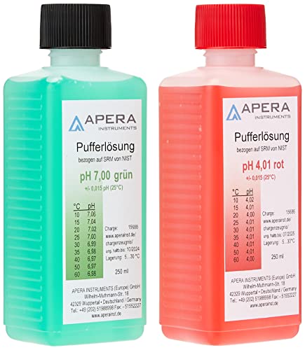 Apera Instruments pH Kalibrierlösung Set 4.01/7.00 je 250ml, Pufferlösung Set von Apera Instruments