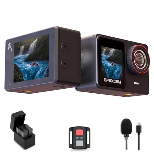 Apexcam X80Pro Doppelbildschirme Action Cam 4K60FPS 48MP Ultra HD WiFi Sportskamera Unterwasserkamera 40m Wasserdicht 170 ° Weitwinkel 2.4G Fernbedienung 2x1350mAh Akkus Apexcam X80Pro Doppelbildschirme Action Cam 4K60FPS 48MP Ultra HD WiFi Sportskamera Unterwasserkamera 40m Wasserdicht 170 ° Weitwinkel 2.4G Fernbedienung 2x1350mAh Akkus von Apexcam
