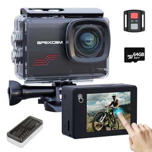 Apexcam M80pro mit 64G Karte Action Cam 4K60FPS 64MP WLAN Sportskamera Unterwasserkamera 40m Wasserdicht 170 ° Weitwinkel 2.4G Fernbedienung 2x1350mAh Akkus mit Zubehör Halterungs-Set Apexcam M80pro mit 64G Karte Action Cam 4K60FPS 64MP WLAN Sportskamera Unterwasserkamera 40m Wasserdicht 170 ° Weitwinkel 2.4G Fernbedienung 2x1350mAh Akkus mit Zubehör Halterungs-Set von Apexcam