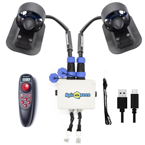 ApisQueen U2 Fixer Bürstenloser Unterwasserantrieb, 12-16 V, mit Schub von 3,4 kg (7,5 lb), mit bidirektionalem ESC 45 A und Fernbedienung nicht wasserdicht für Fischerboot von ApisQueen