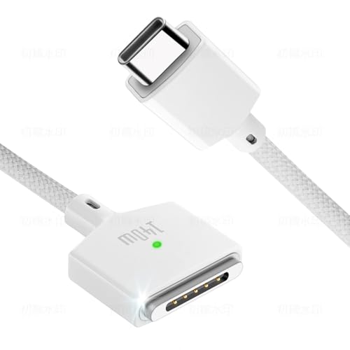 Apitiong USB C auf für Magsafe 3 Ladekabel [2M/6.6FT], 140W PD Schnellladen Typ C auf Mag Safe 3 Ladekabel für Magsafe 3 140/100/65 W PD-Schnelllade-PVC-Kabel für i-OS-Tablet (1 Stück) (Weiß) von Apitiong