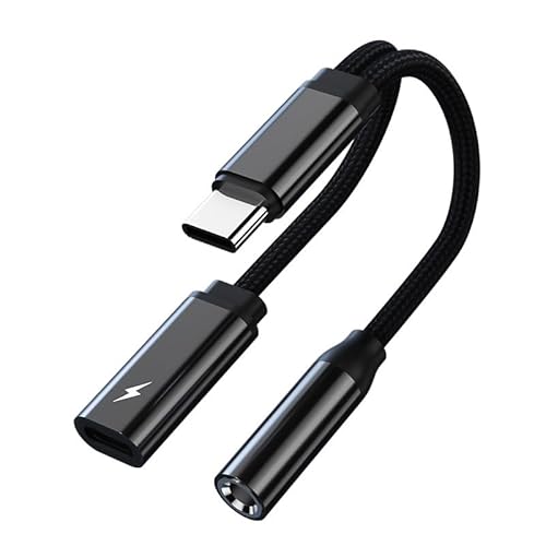 USB C Kopfhörer Adapter und Laden,2 in 1 Adapter USB C Klinke 3,5 mm und Ladegerät, Adapter USB Typ C Audio mit DAC für Pad Pro2018/2020 Sumsung Galaxy S23/S22 Ultra, Note 20/10, Pixel Huawei(Schwarz) USB C Kopfhörer Adapter und Laden,2 in 1 Adapter USB C Klinke 3,5 mm und Ladegerät, Adapter USB Typ C Audio mit DAC für Pad Pro2018/2020 Sumsung Galaxy S23/S22 Ultra, Note 20/10, Pixel Huawei(Schwarz) von Apitiong