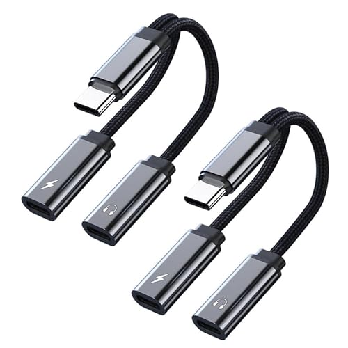 USB C Kopfhörer Adapter und Laden,USB -C zu Kopfhörern mit USB C und PD 60W Ladegerät für Pad Pro2018/2020 Sumsung Galaxy S23/S22 Ultra, Note 20/10, Pixel Huawei (2 Stück/grau USB C Kopfhörer Adapter und Laden,USB -C zu Kopfhörern mit USB C und PD 60W Ladegerät für Pad Pro2018/2020 Sumsung Galaxy S23/S22 Ultra, Note 20/10, Pixel Huawei (2 Stück/grau von Apitiong