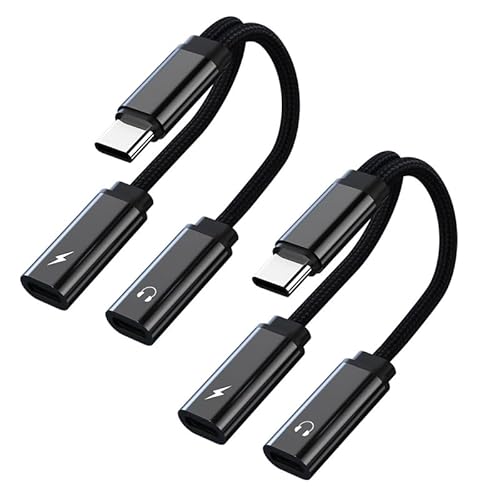 USB C Kopfhörer Adapter und Laden,USB -C zu Kopfhörern mit USB C und PD 60W Ladegerät für Pad Pro2018/2020 Sumsung Galaxy S23/S22 Ultra, Note 20/10, Pixel Huawei (2 Stück Schwarz USB C Kopfhörer Adapter und Laden,USB -C zu Kopfhörern mit USB C und PD 60W Ladegerät für Pad Pro2018/2020 Sumsung Galaxy S23/S22 Ultra, Note 20/10, Pixel Huawei (2 Stück Schwarz von Apitiong