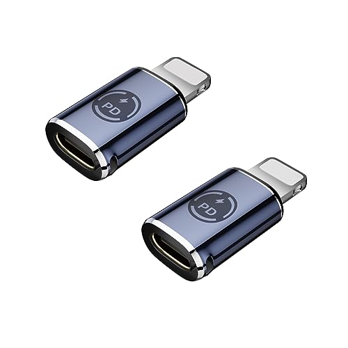 USB C auf Lightning Adapter,USB-C-Buchse auf iOS-Stecker Unterstützt 27W PD Schnellladung und Datensynchronisierung Kompatibel mit (Hinweis: Nicht für die Verwendung mit Kopfhörern geeignet) von Apitiong