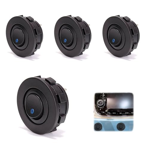 4 Stück Kippschalter 12V, Kfz Schalter Blauer LED-Beleuchtungs-Rundschalter 20A Selbsthemmung Wippschalter 3 Pin Rund EIN/AUS Schalter Wasserdichter Beleuchtungsschalter Einrastbare für Auto Boot 4 Stück Kippschalter 12V, Kfz Schalter Blauer LED-Beleuchtungs-Rundschalter 20A Selbsthemmung Wippschalter 3 Pin Rund EIN/AUS Schalter Wasserdichter Beleuchtungsschalter Einrastbare für Auto Boot von Apkpesterml
