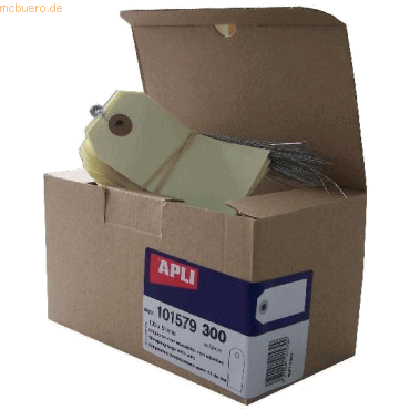Apli Gepäckanhänger agipa 101x51mm neutral mit Draht beige VE=300 Stüc Apli Gepäckanhänger agipa 101x51mm neutral mit Draht beige VE=300 Stüc von Apli