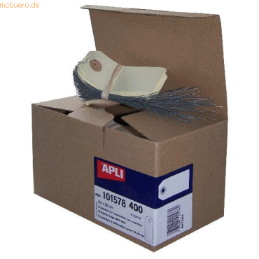 Apli Gepäckanhänger agipa 80x38mm neutral mit Draht beige VE=400 Stück Apli Gepäckanhänger agipa 80x38mm neutral mit Draht beige VE=400 Stück von Apli