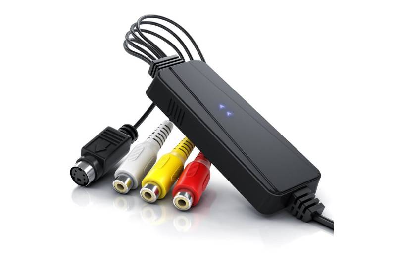 Aplic Audio- & Video-Adapter USB Typ A, S-Video, Composite CVBS, Cinch zu USB 2.0 Typ A Stecker, S-Video Buchse (Mini-DIN 4), Composite CVBS Buchse, Cinch Buchse, Cinch Buchse, USB Videograbber Audio Video Konverter, PAL NTSC Videos digitalisieren von Aplic