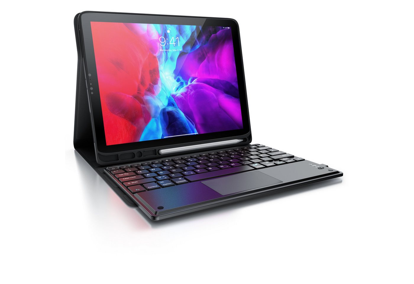 Aplic Bluetooth, kompatibel mit iPad Pro 12,9 Zoll Gen 3 + 4, mit Case Tablet-Tastatur (Tablet Keyboard mit Apple Layout, Schutzhülle & 280 mAh Akku) von Aplic