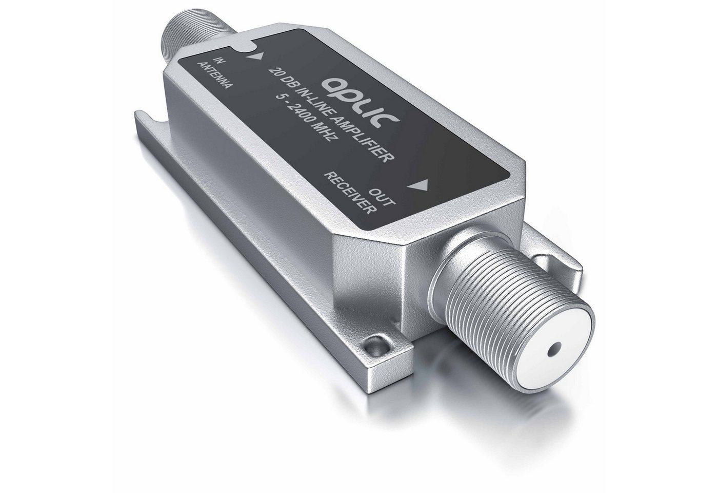 Aplic Inlineverstärker, Satelliten Leitungsverstärker, SAT Verstärker Leistungsverstärker (Inline 5 - 2400 MHz SAT Verstärker, Anschluss über F-Anschlussbuchsen) von Aplic